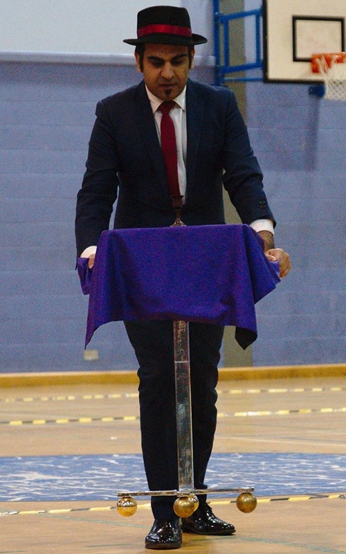 This guy was absolutely using magic to float this table as he danced, no other explanation for it. Photo courtesy of Sam Skipsey.