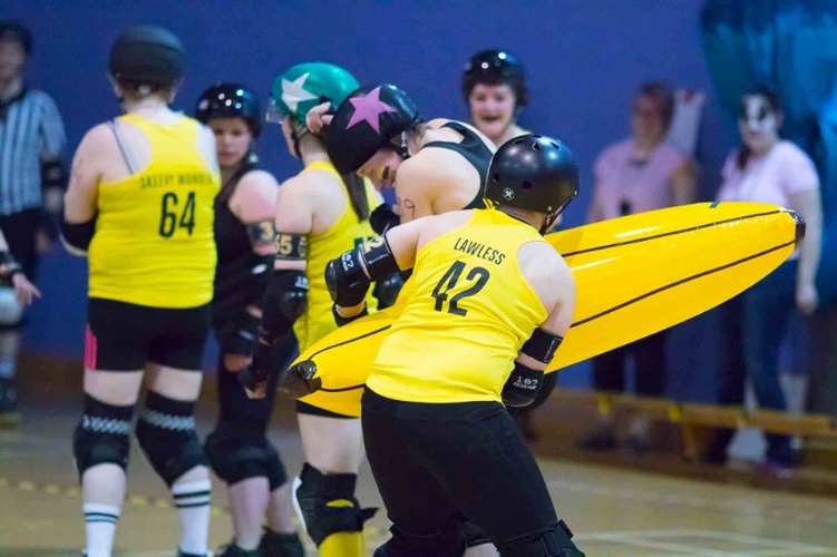 There was a vicious inflatable banana attack during the day. Photo courtesy of Ali Maddock.