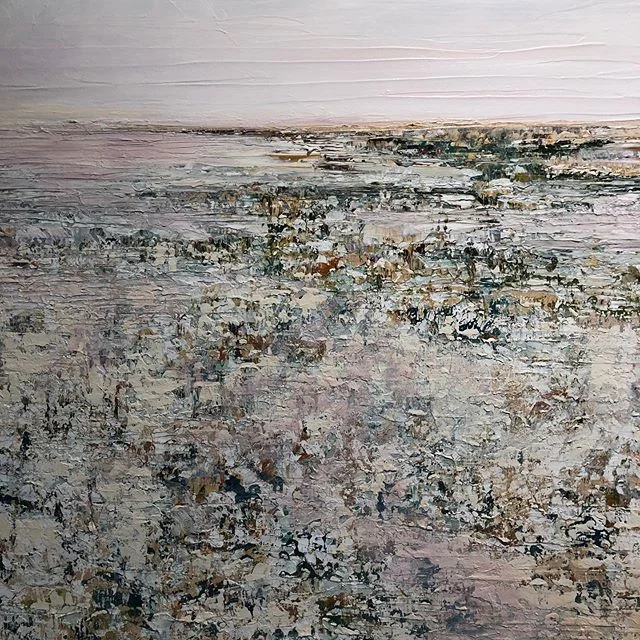 Evening, (detail) acrylic on canvas by artist @ruthlague on view at the Jamaica Plain Branch Library of the @bplboston and sponsored by the @thebostonculturalcouncil ! 
A revolving exhibition series supported by the @jplibraryfriends !
.
.
.
.
.
#art