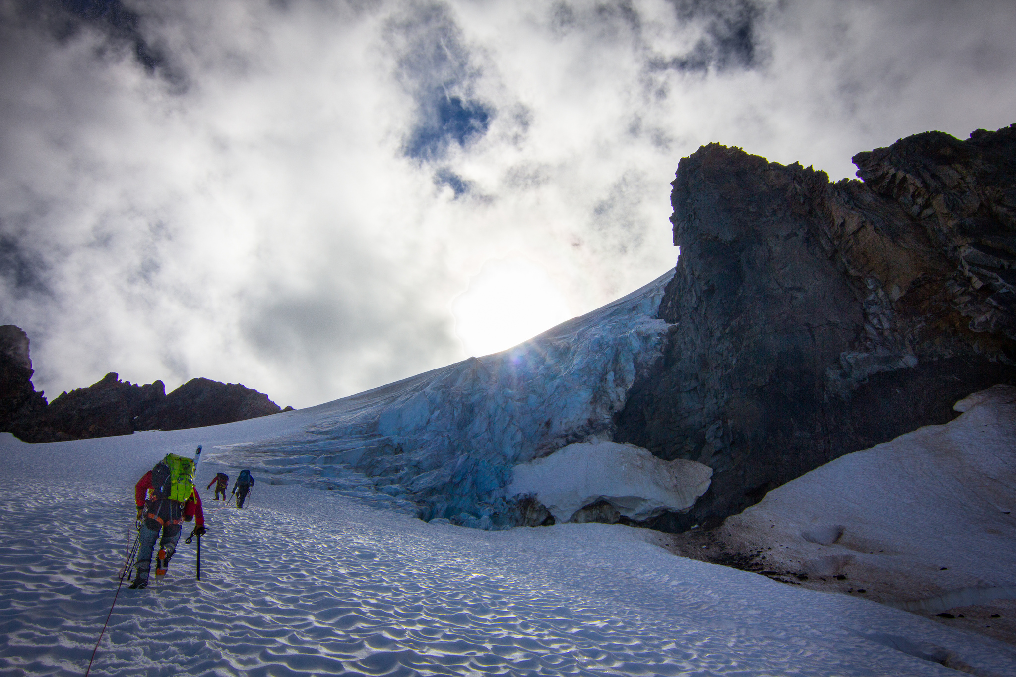 Heading up the Quien Sabe Glacier