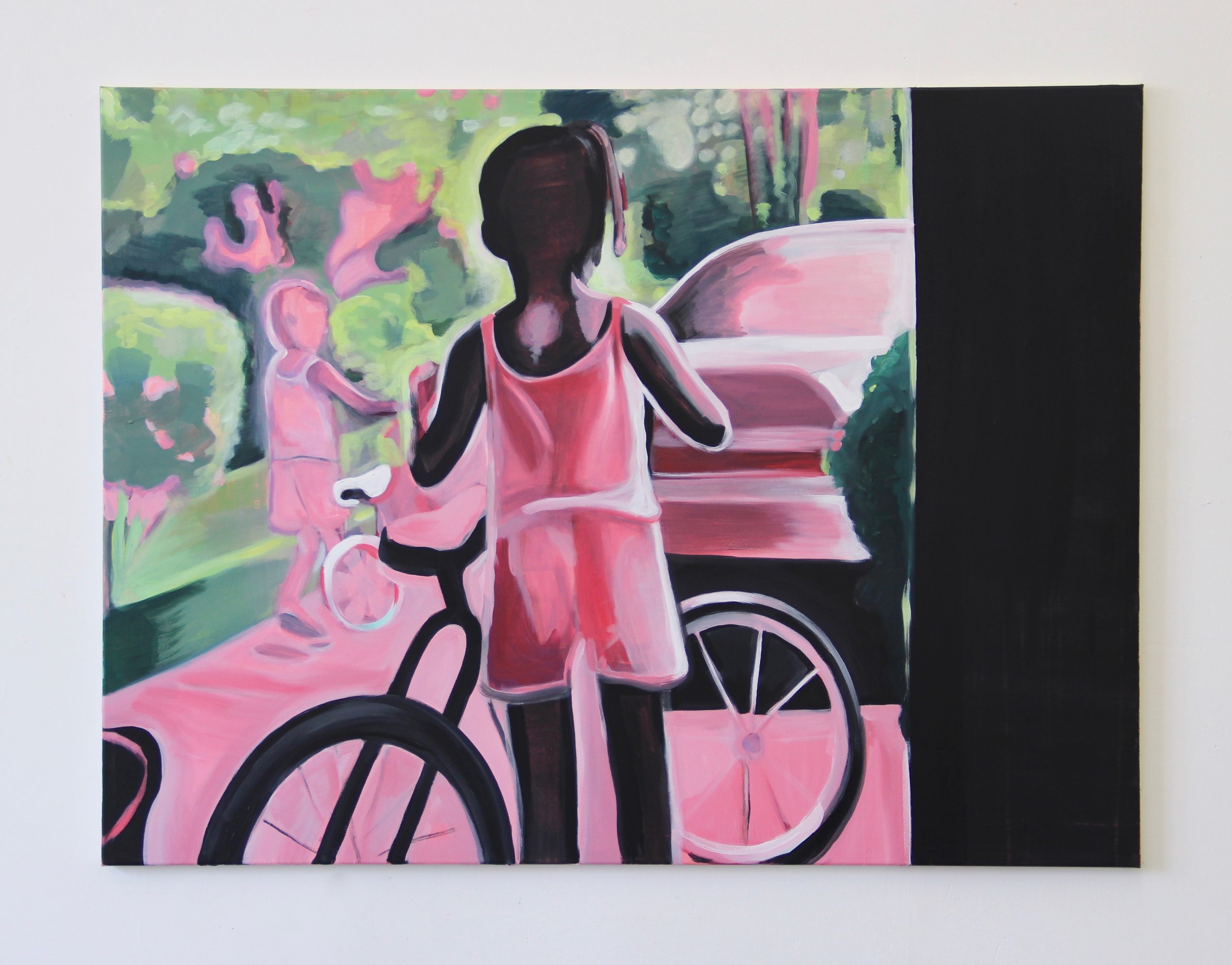   Biking , 2018 Acrylic on canvas 36 x 48 inches 91 x 122 cm  