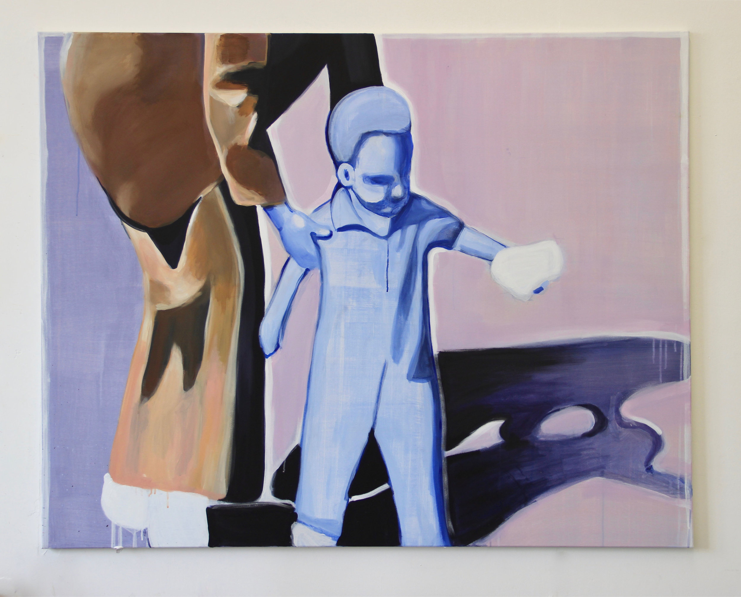   Man and child , 2018 Acrylic on canvas 48 x 60 inches 