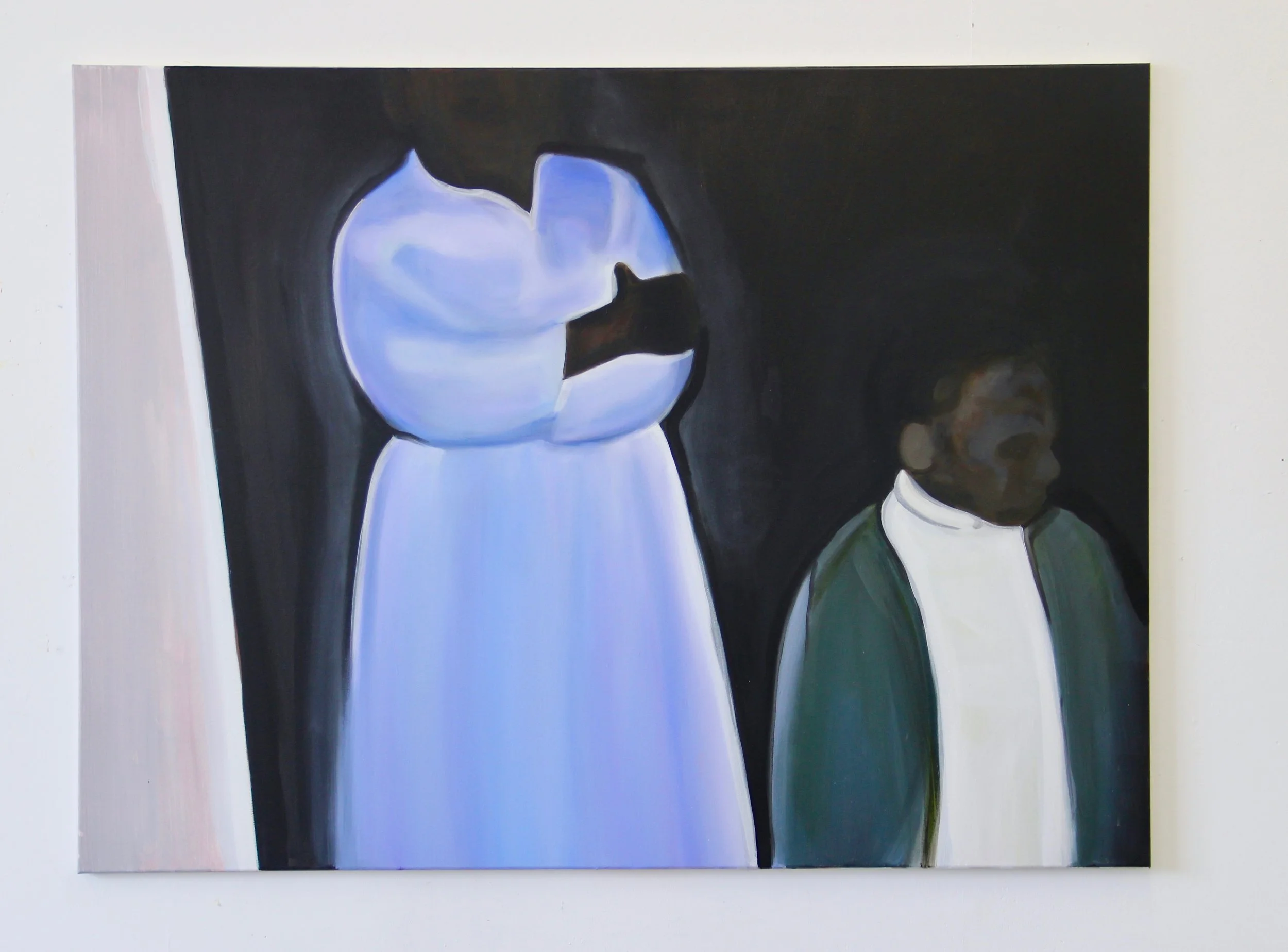 Woman and boy , 2018 Oil on canvas 30 x 40 inches