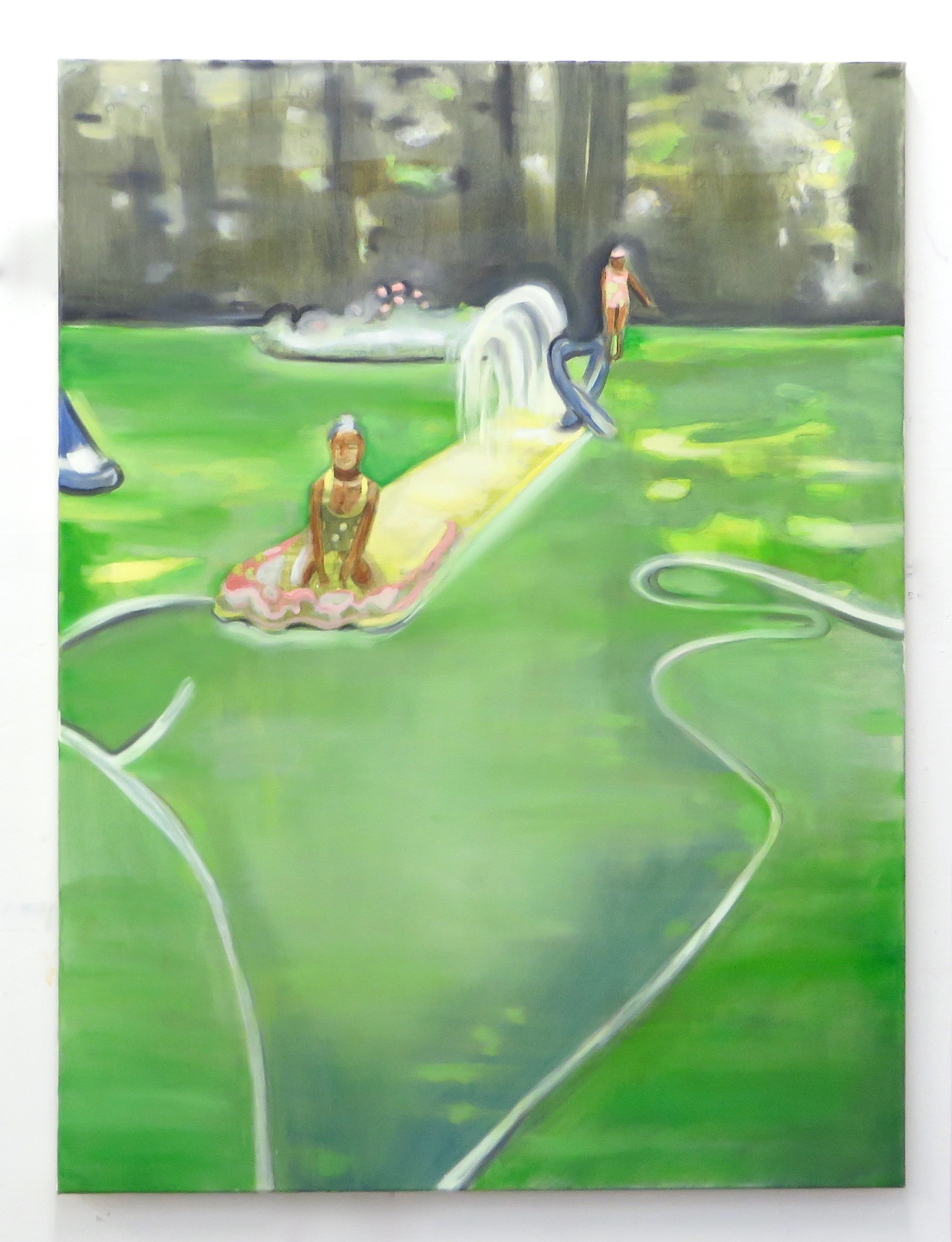   Slip n Slide , 2017 Oil on canvas 40 x 30 inches 100 x 76 cm 