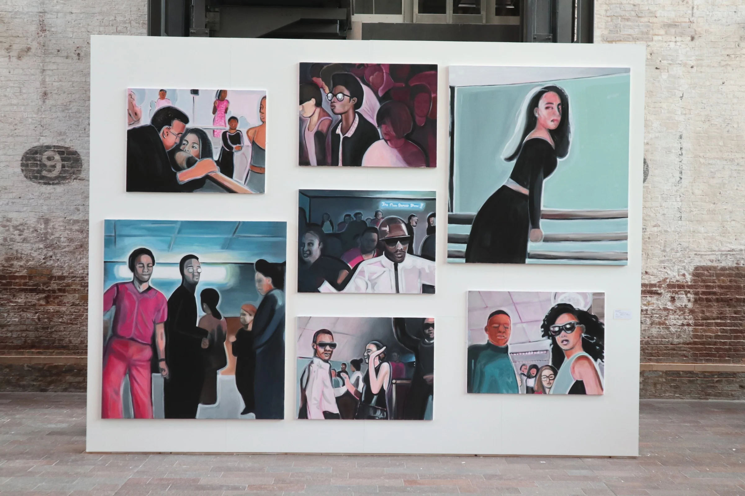 Detroit 1989 7 painting installation Oil and acrylic on canvas Dimensions variable