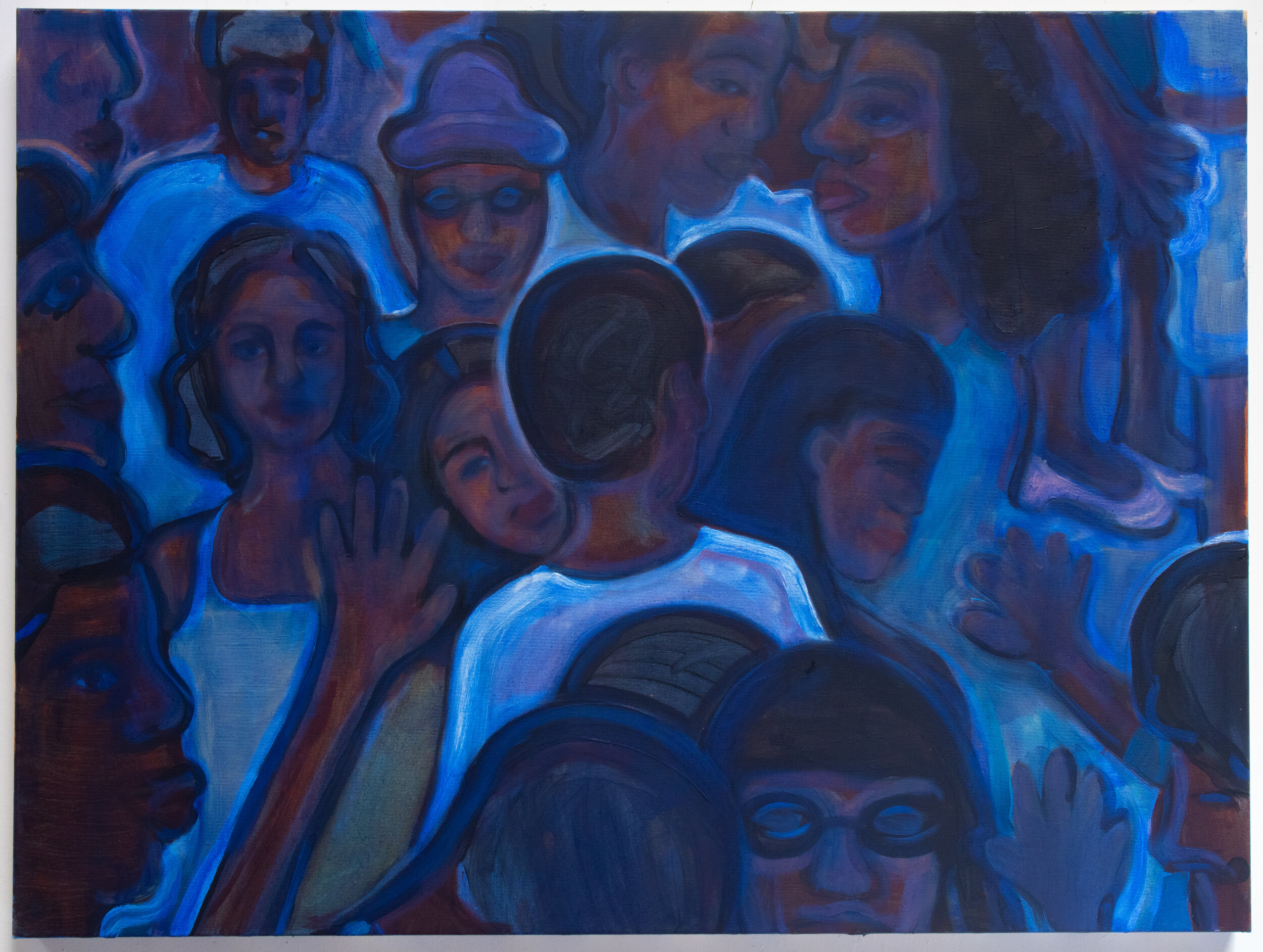   Untitled (Blues) , 2020 Oil on canvas 30 x 40 inches 