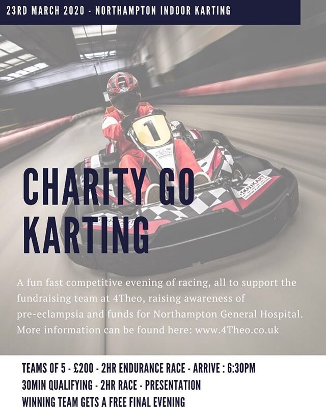 Our friend @joey_skinner89 is very kindly organising a charity karting evening to help with this year's fundraising❤️ There's a couple of team spaces left please get in touch with him or us if you fancy joining in. 
Tag anyone that might keen please 