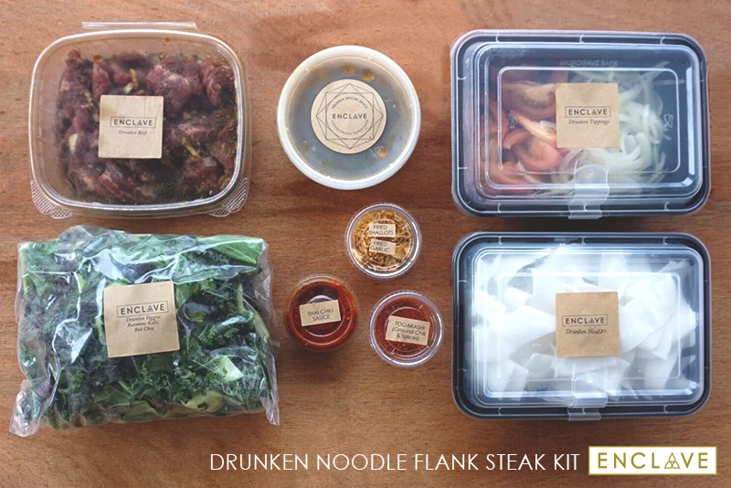 Drunken Noodle Kits! We do all the work, you make all the magic! In less than 15 minutes, you'll have a delicious homemade healthy meal! This kit for 2 persons is $24!