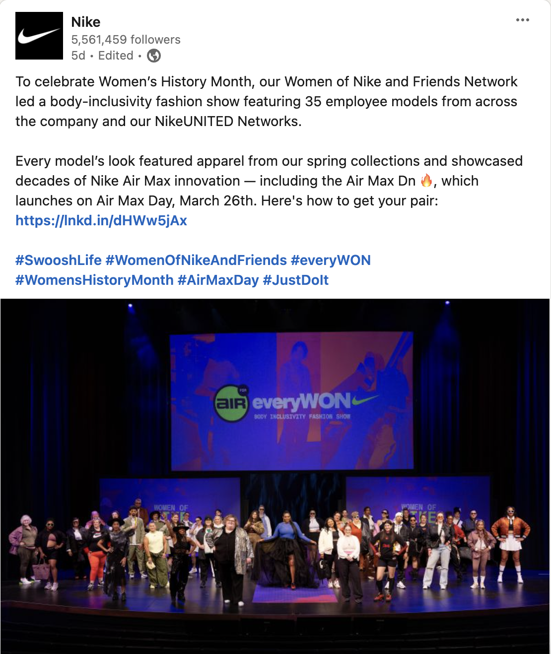 LinkedIn: Air for EveryWON Fashion Show