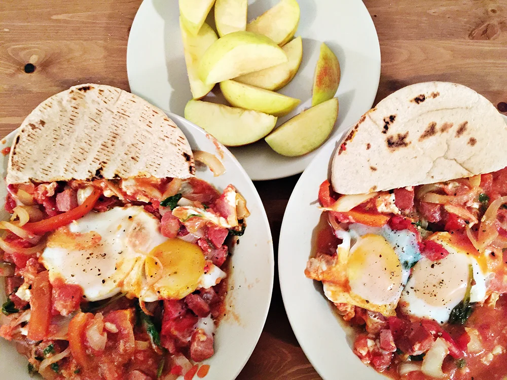 I really only ever post food things on snapchat because it will go away before you realize how simple the food actually was. But I had a picture of the Shakshuka, so here it is! (I am most certain it does not look like it is supposed to look.)