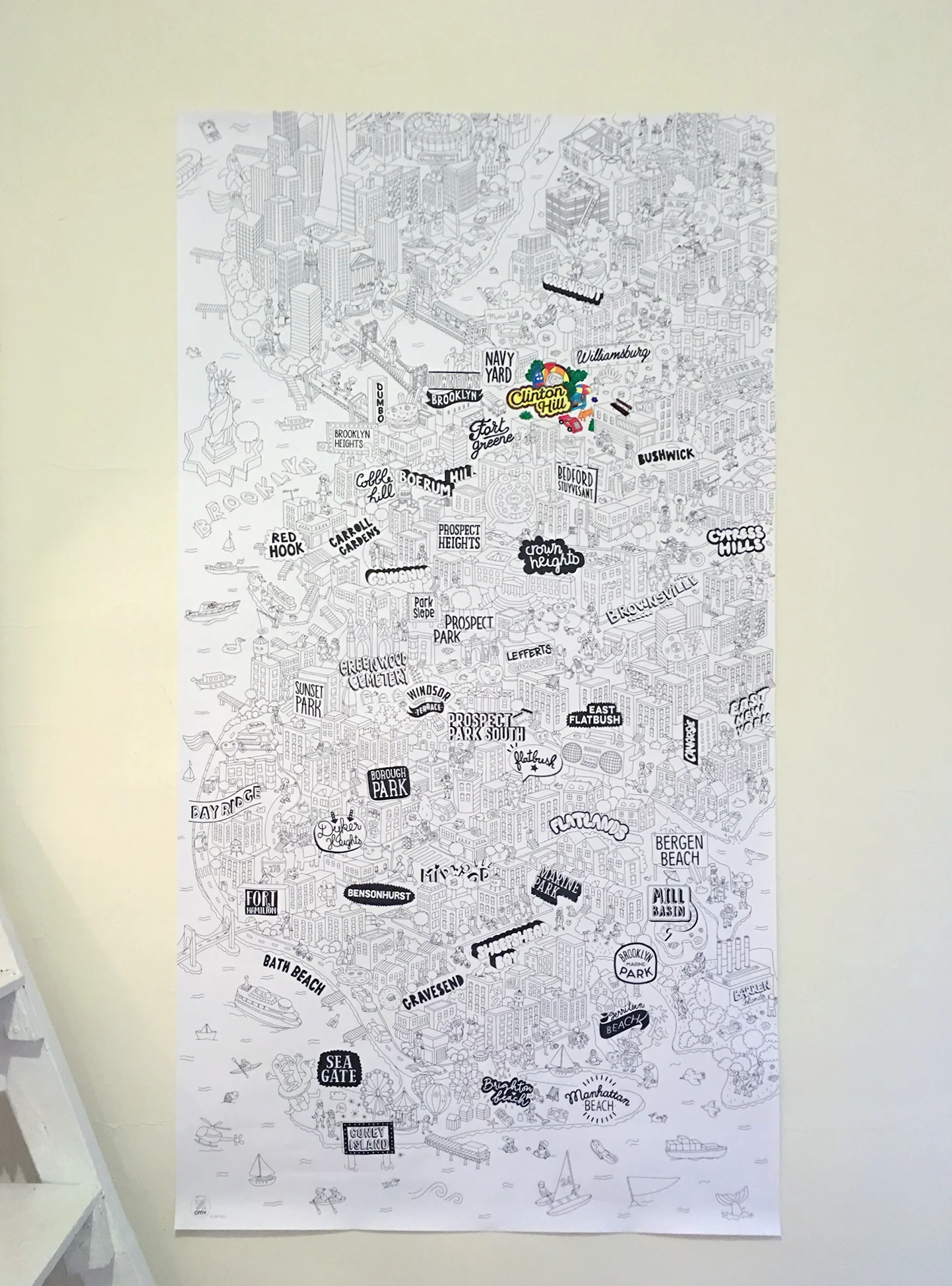We bought this poster to help us figure out where everything is in Brooklyn. The cartoons help me find my way far better than Google Maps.&nbsp;
