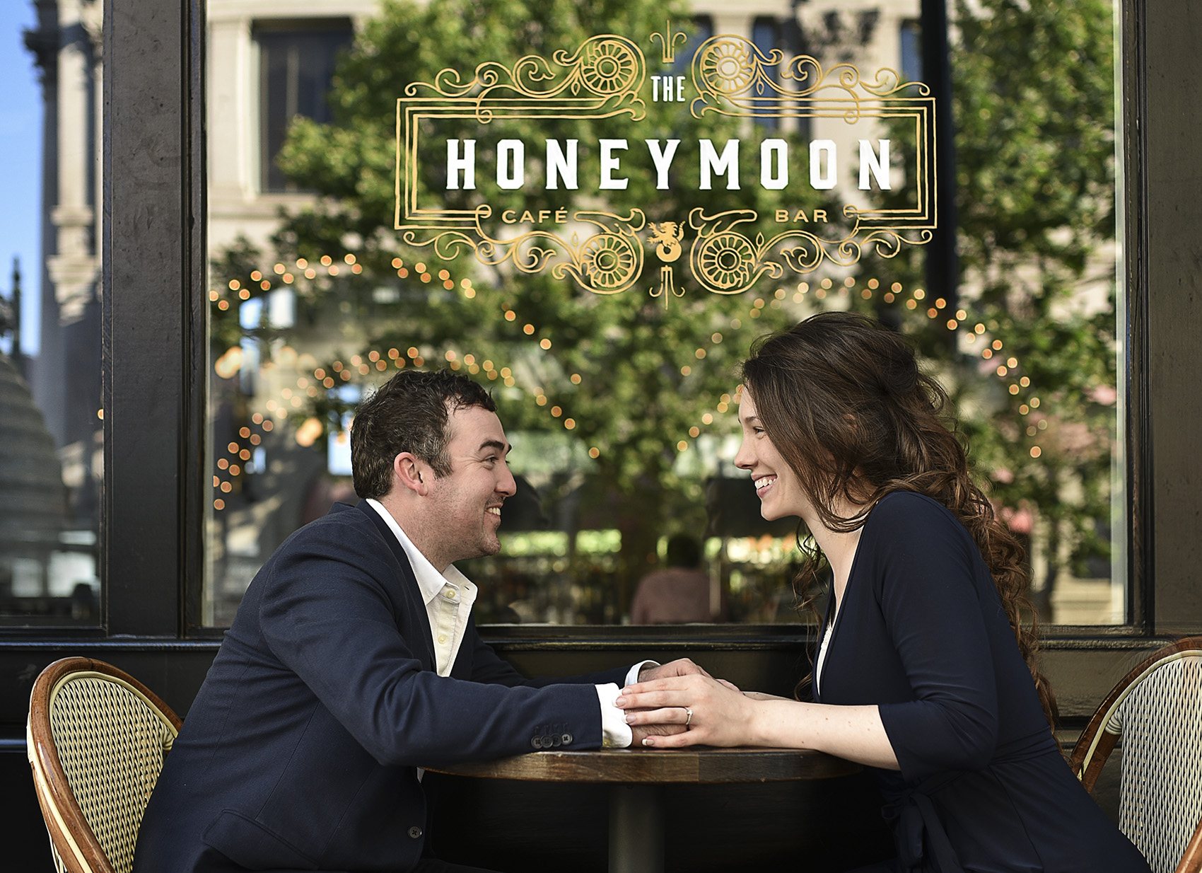 Houston Honeymoon cafe modern classy engagement photography