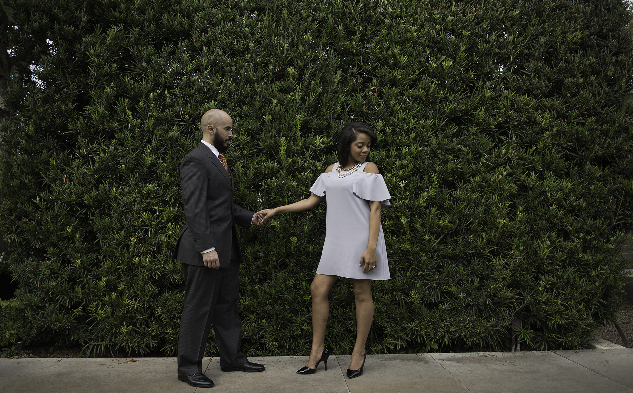 Houston restaurant Tiny Boxwoods engagement photo