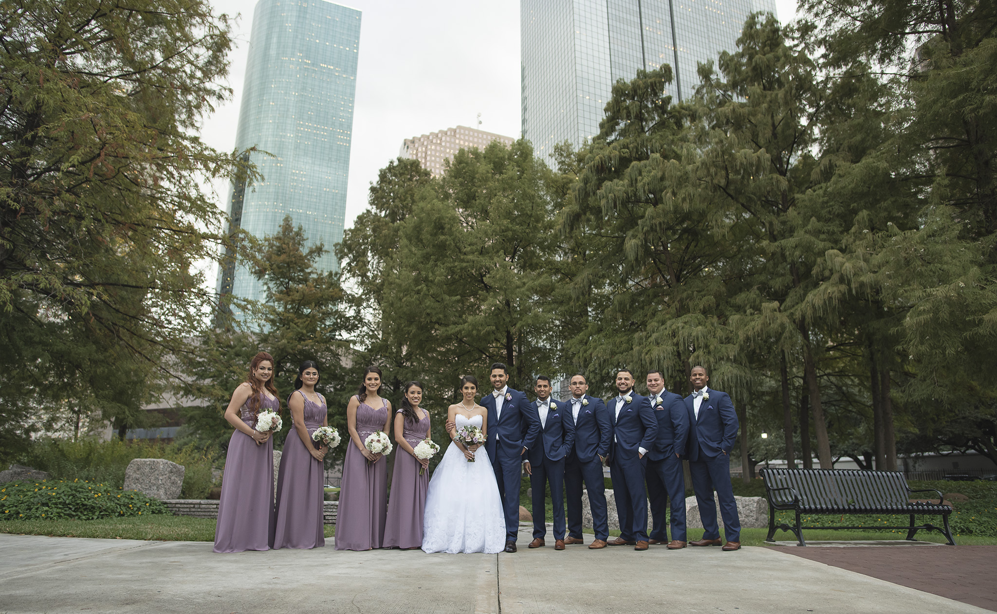 sam-Houston-Park-bridal-party-wedding-photos