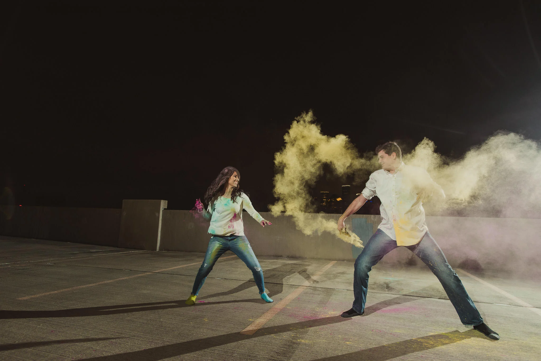 Houston-holi-powder-color-engagement-fun-fight-night