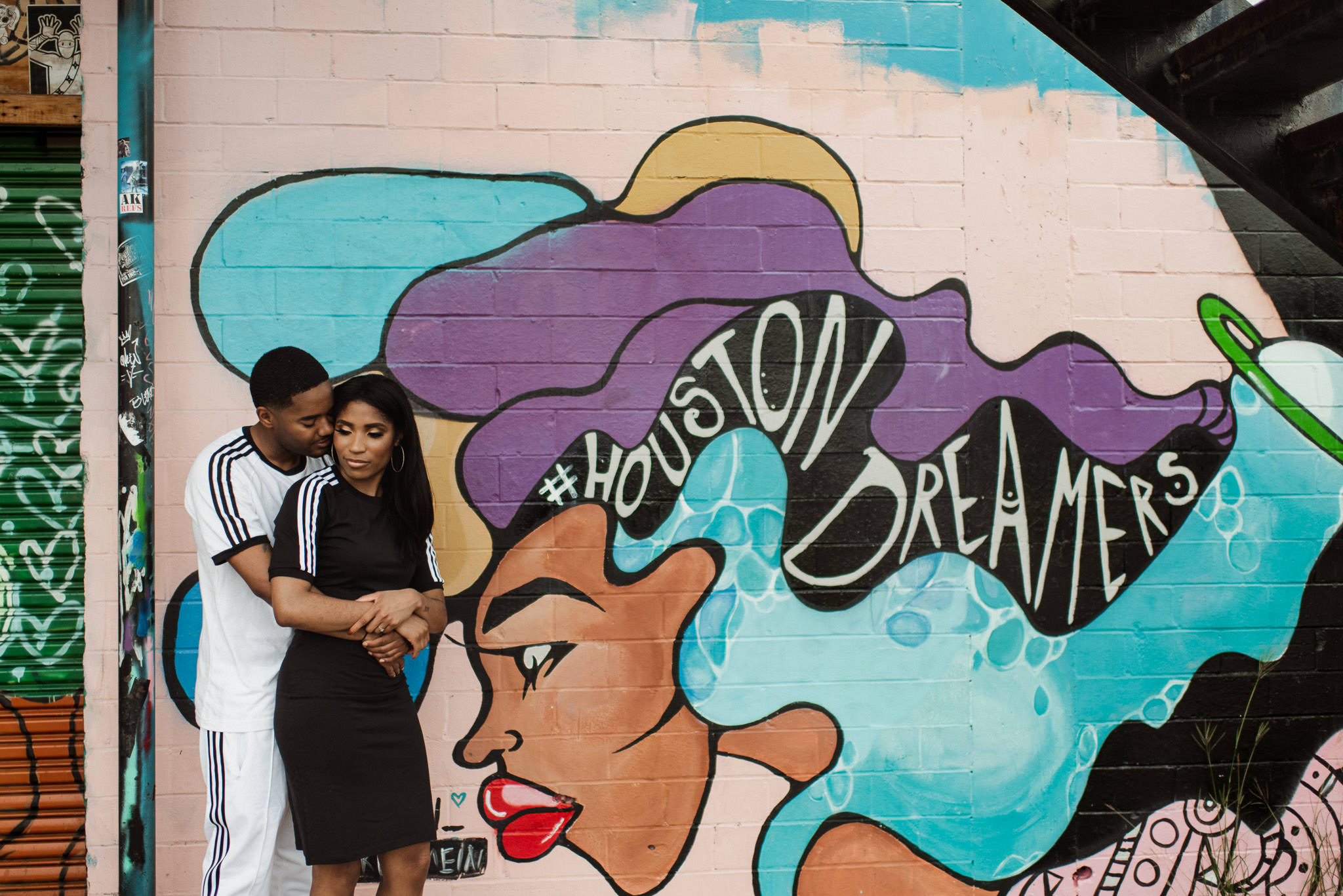 houston-style-classy-sporty-adidas-black-couple-engagement-graffiti-wall-photographer