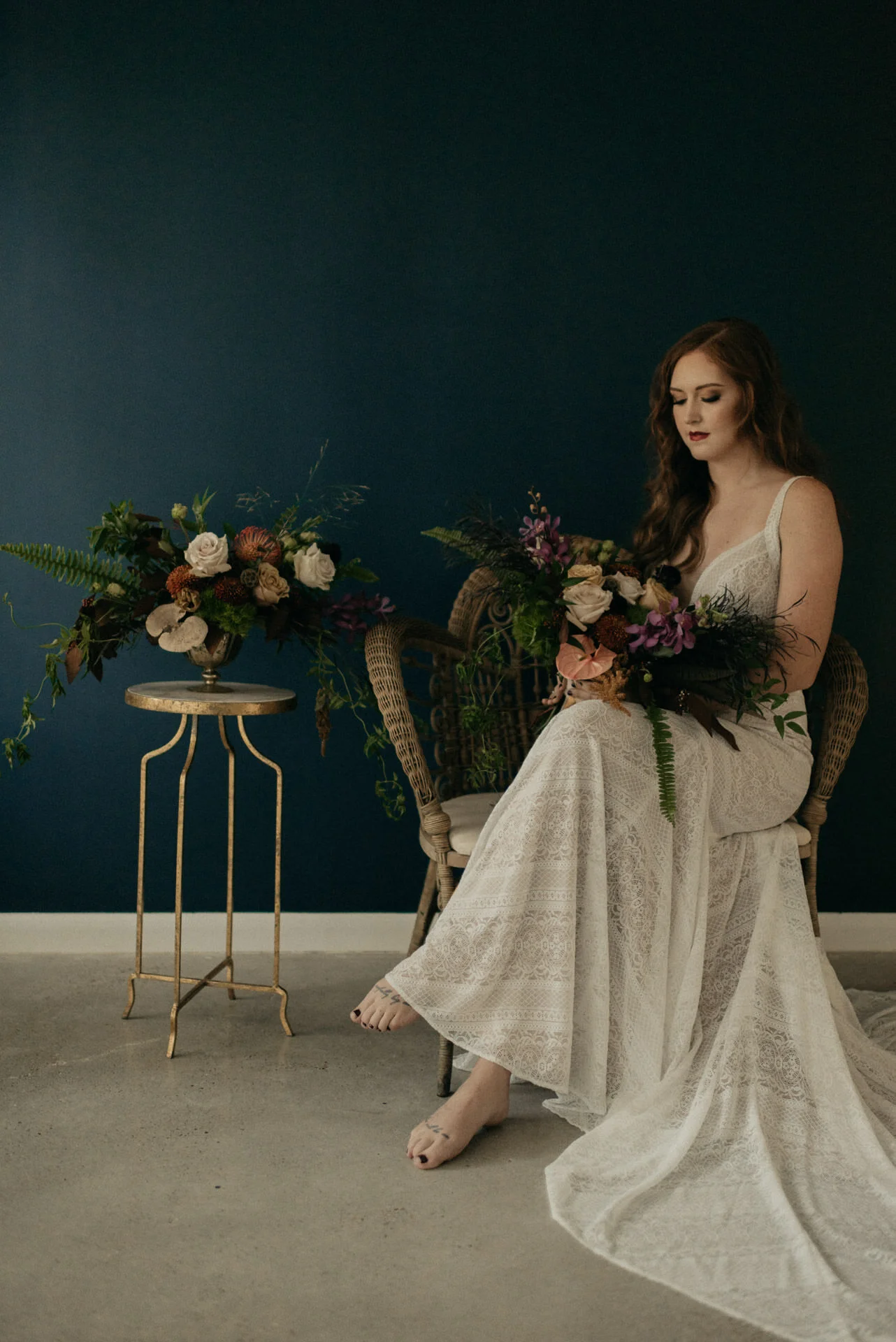 moody-fall-styled-photo-session-red-hair-woodlands-oak-atelier-whimsical-events-bridal-unbridaled-wedding-dress