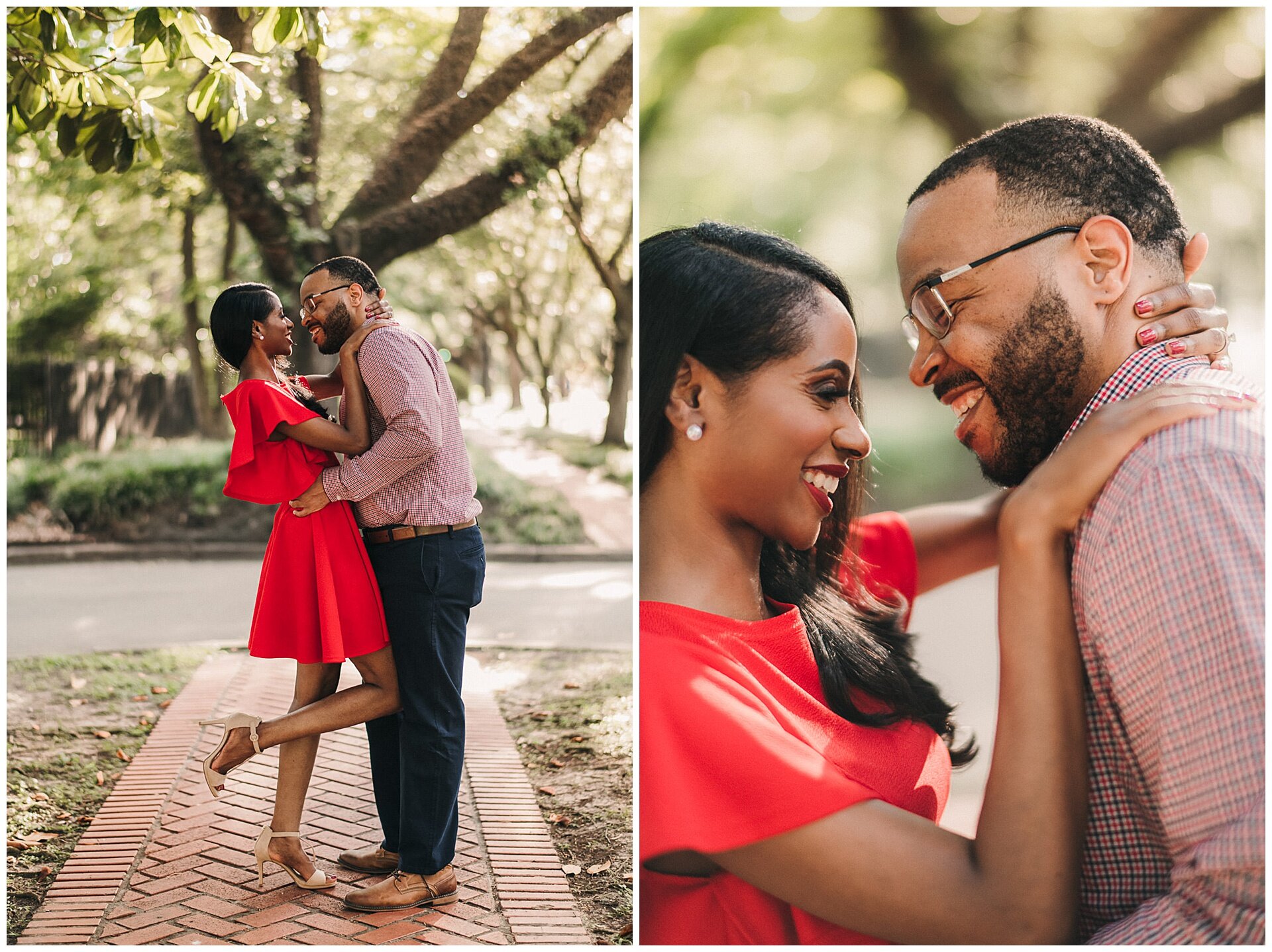 boulevard-oaks-houston-brick-walk-black-couple-engagement-photography