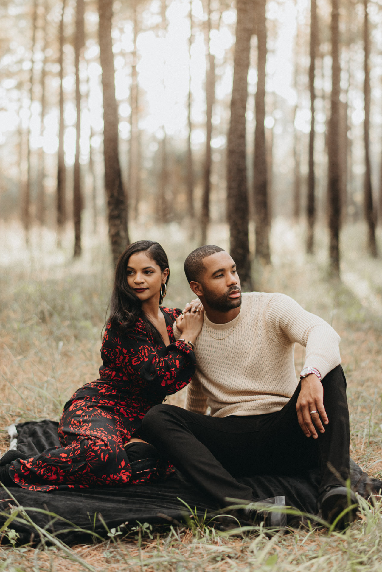 woodsy-couples-engagement-session-houston-texas-photographer-black