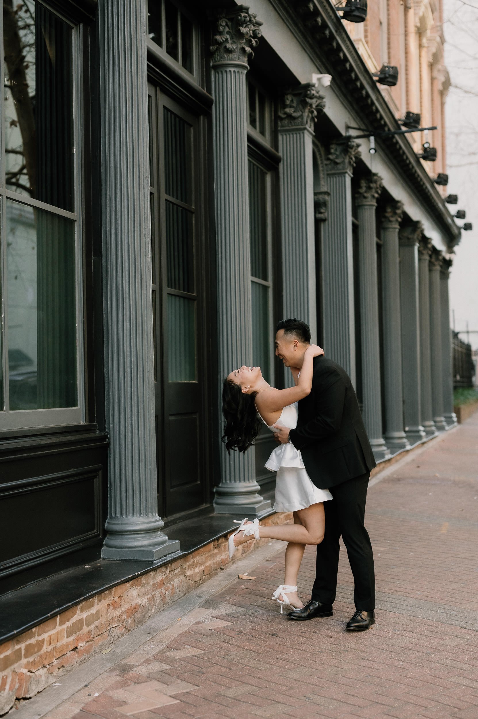 Classy-black-tie-downtown-houston-engagement-session