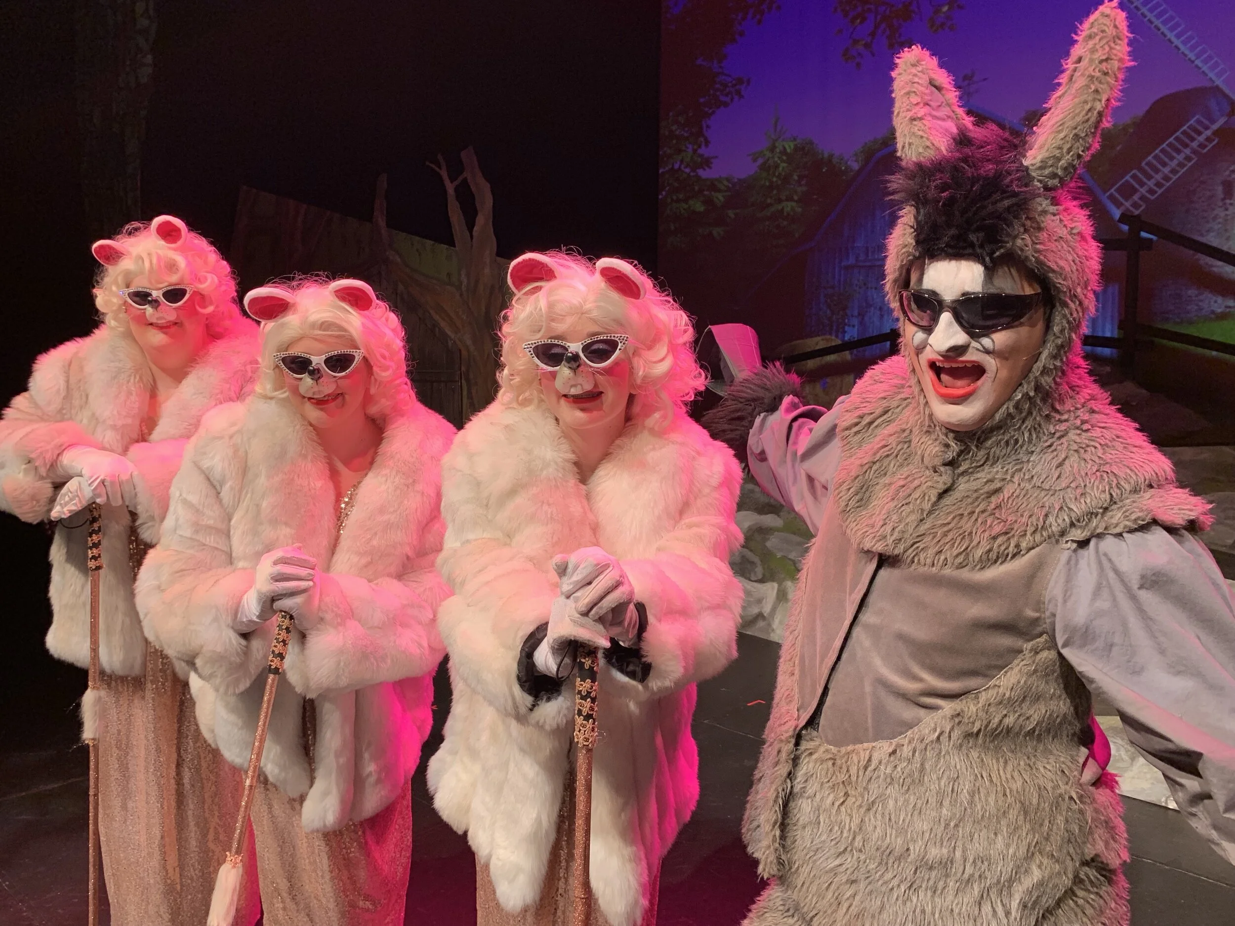 Three Blind Mice and Donkey perform “Make a Move” in Shrek the Musical performed at the Lesher Center for the Arts 2019.
