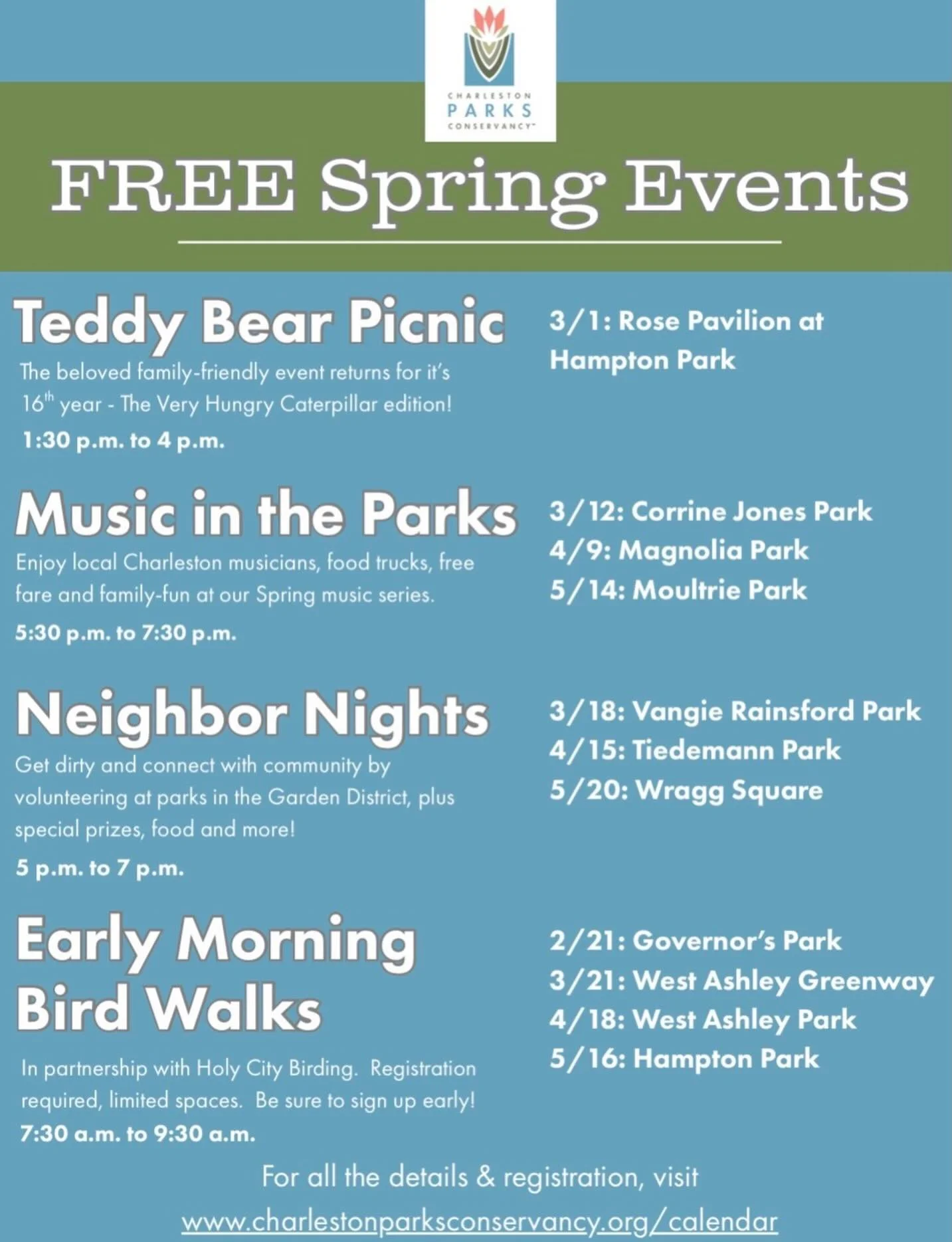 Spring Events? ✅ In Our Neighborhood? ✅ Free? ✅ Looks like a fantastic spring ahead!