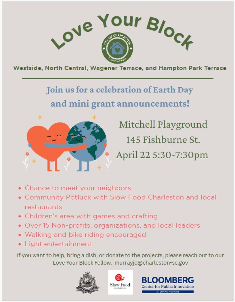Love Your Block Grant Party
Charleston&rsquo;s Dept. of Livability and Tourism will be announcing the winners of the Love Your Block mini-grant program! Join us for a family-friendly celebration co-organized by the Upper Peninsula neighborhoods of We