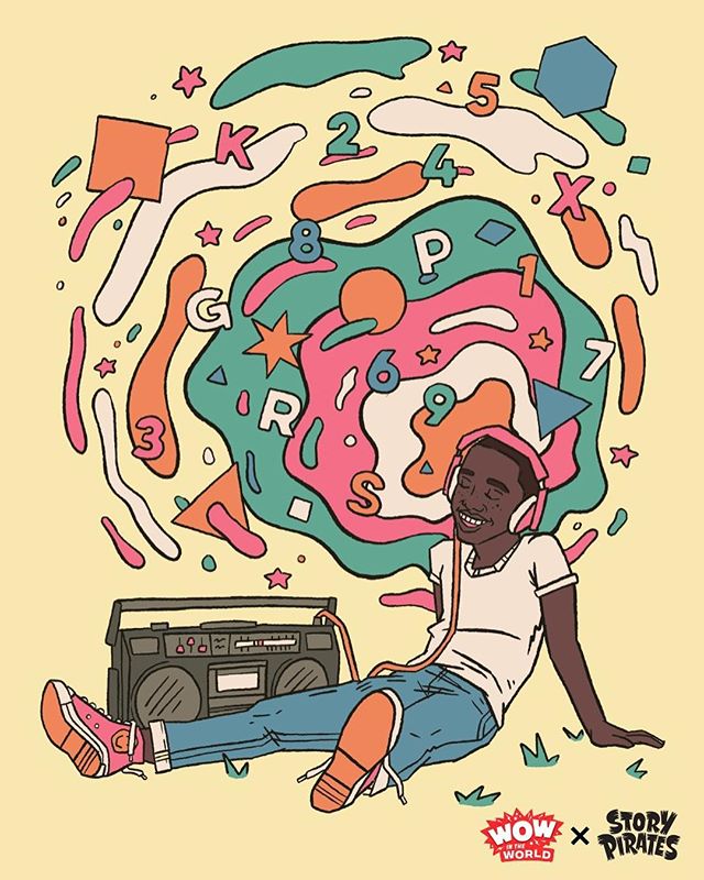 Loving this art for the @storypirates + @wowintheworld crossover! Download one to color in yourself in the @storypirates bio! Thanks @iainburke ! #synesthesia #synesthesiaart