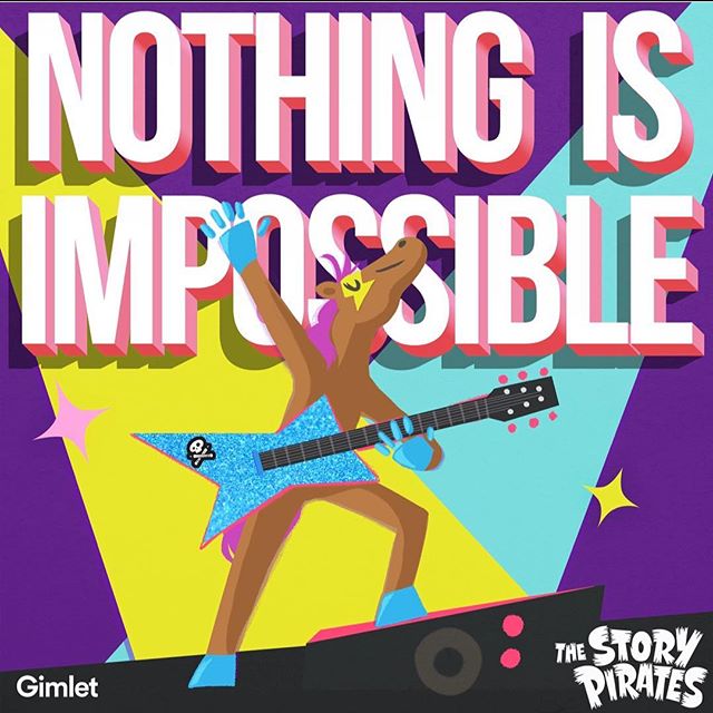 I am so proud of the first @storypirates album, coming out this Friday 9/28! Feat incredible tunes by @michaelwells, @elibolin, @itsellenwinter, @jackpmitchell, @fosterthanaspeedingbullet, @ericgersen, @rachelwenitsky, @peglegginmeghan, @jtotheesh and #brendanogrady, mixed by @bairaudio, recorded at @the_relic_room and mastered by #GregCalbi at @sterlingsound. Glitter the Horse on the cover designed by @camillastrator. I can’t wait for everyone to hear!!!