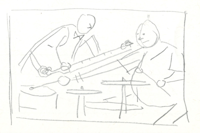 Option 6: Professor measuring drummers wingspan