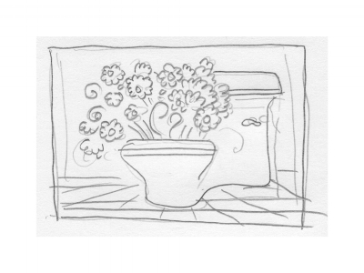 OPTION I: Flowers growing out of toilet.
