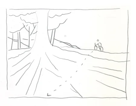 Option C | Perpendicular to those roots.
