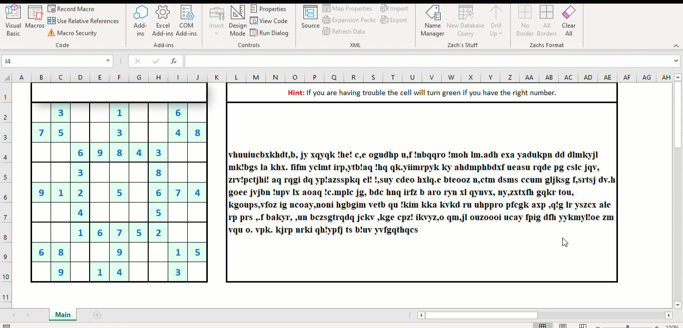 Sudoku puzzle creator and solver - Excel Macros