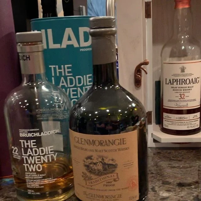 Scotchy, scotch &amp; more scotch... . 
Which 3 would you snag from last night&rsquo;s amazing 🥃 selection 😮? . 
Ardbeg Kelpie 
Ardbeg Grooves 
Ardbeg Drum 
BenRiach 16yr 
Bruichladdich The Laddie 22yr 
Bruichladdich Black Art 1990 
Highland Park T