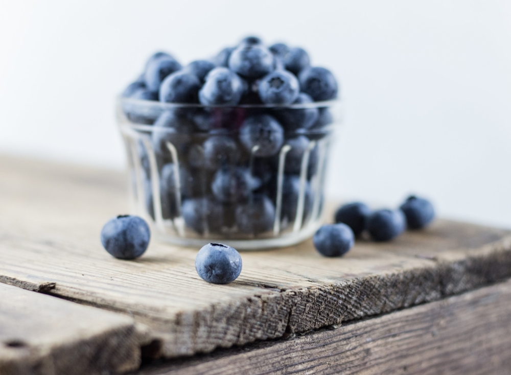 Blueberry still life on weathered wood - joanmariecompany.com