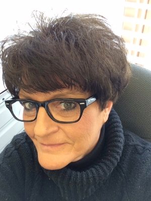 Me in my "habitat"....with the ever present turtleneck!
