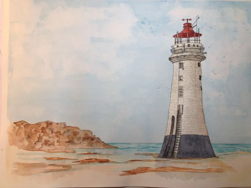 Lighthouse watercolor