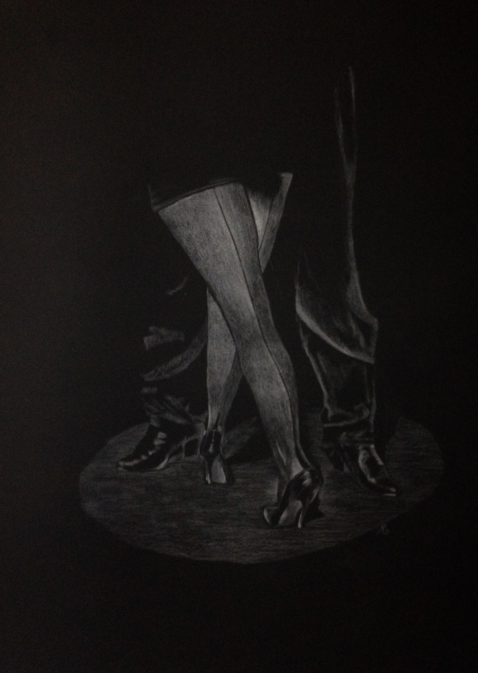 Tango legs colored pencil