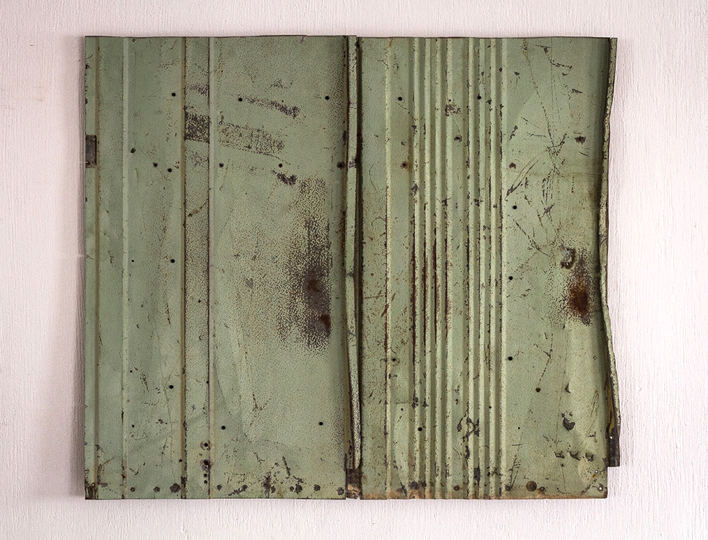   Relief No. 1   2014  Found interior urban rusted bus panel assembled on wood and conserved with acryloid.&nbsp;  110 x 96 x 4.5 cm  Photo credit: Sebastian Lojo  