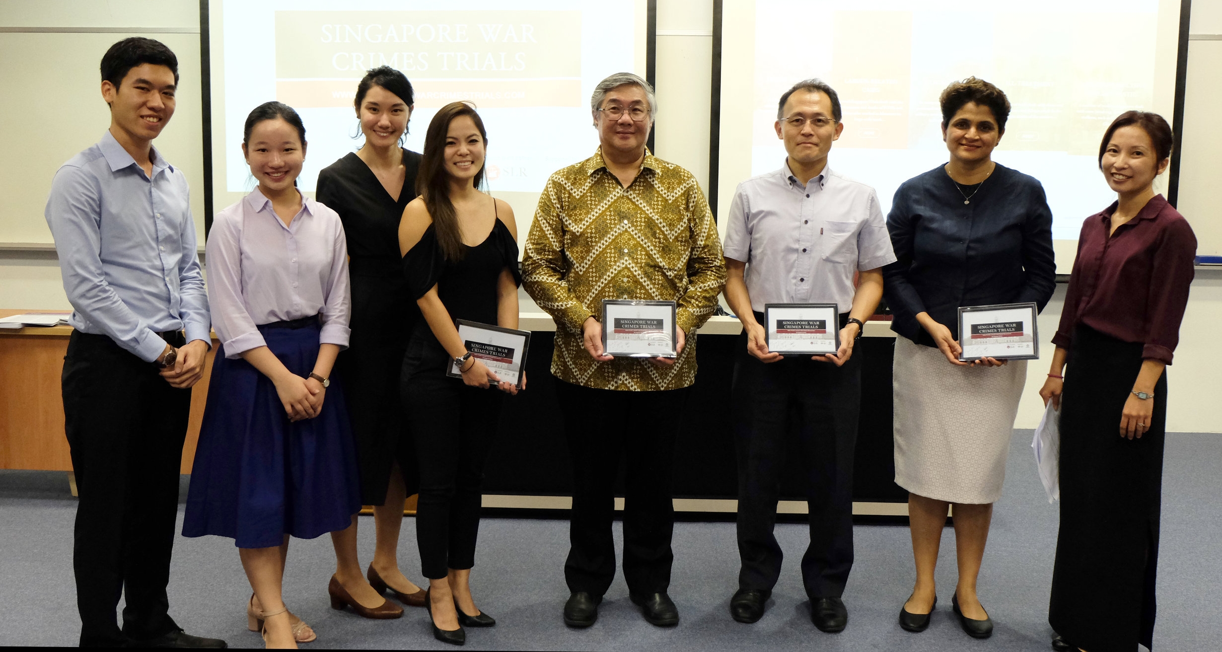 (From L-R): Mr Jonathan Lim, Deputy Chief Editor (Administration), Singapore Law Review; Ms Grace Teo, Deputy Chief Editor (Journal), Singapore Law Review; Ms Ng Pei Yi, Legal Counsel, Travelport (Asia-Pacific); Ms Rina Lim, Founder & Managing Director, Quirk Pte Ltd; Professor Walter Woon SC, NUS; Mr Akira Kawasaki, Executive Committee Member, Peace Boat; Ms Fiona Barnaby, Legal Advisor, International Committee of the Red Cross (ICRC), Kuala Lumpur; Dr Cheah Wui Ling, Assistant Professor, NUS.