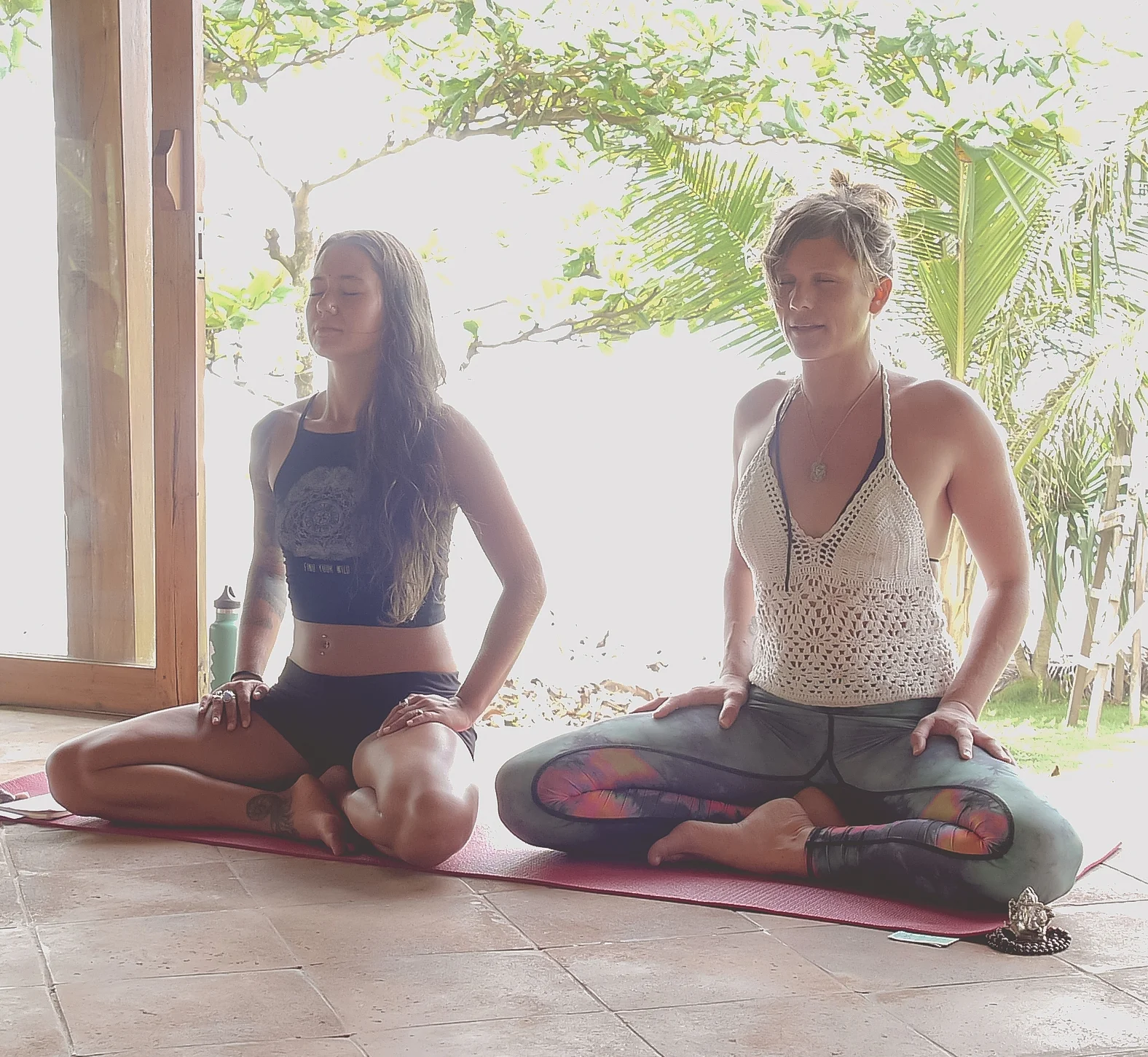 Leading a grounding meditation. Photo: Exhale Yoga Retreats.