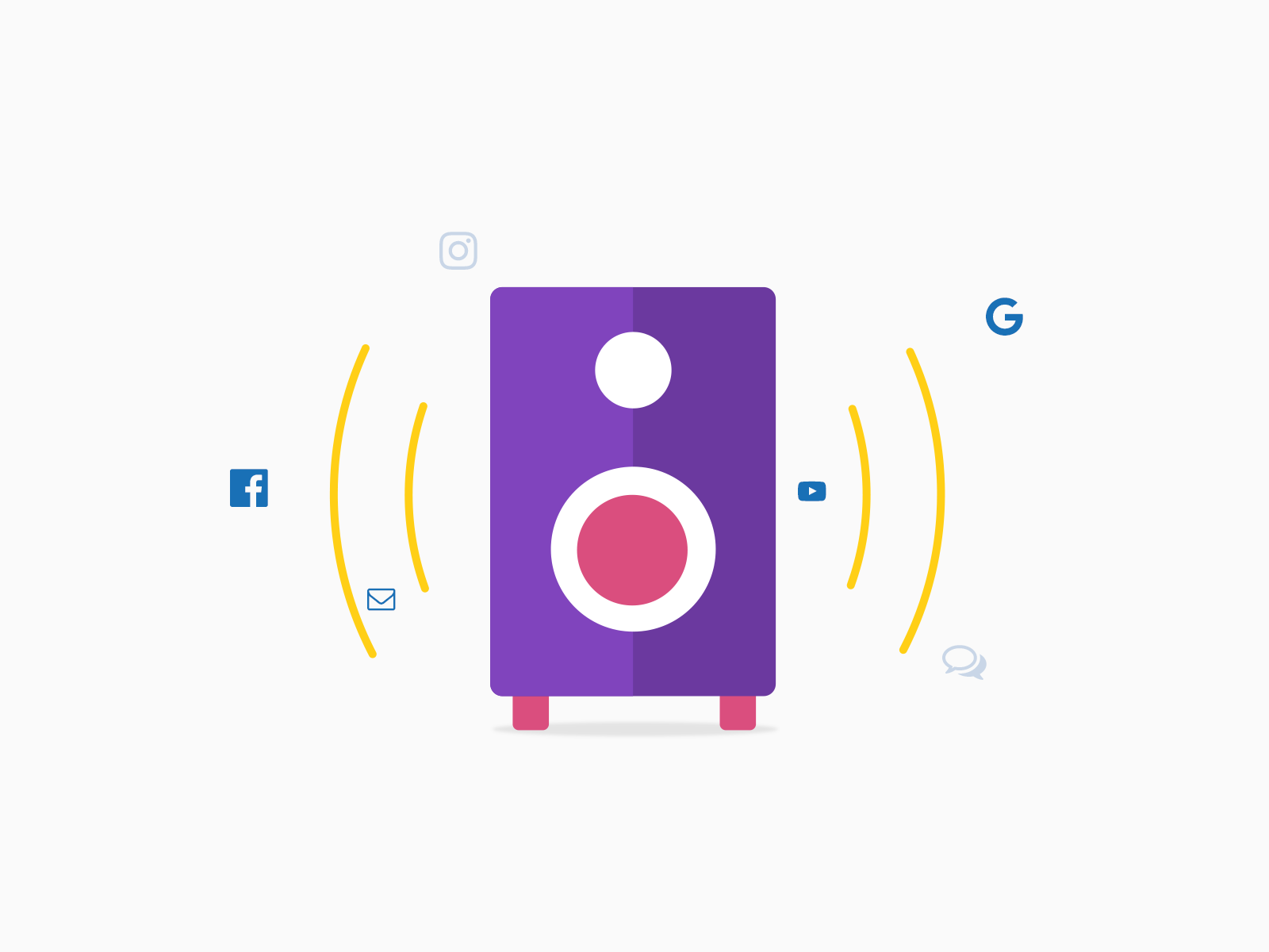 Vector illustrations for Digital Marketing Services, by Chiara Mensa, made with Clue Design