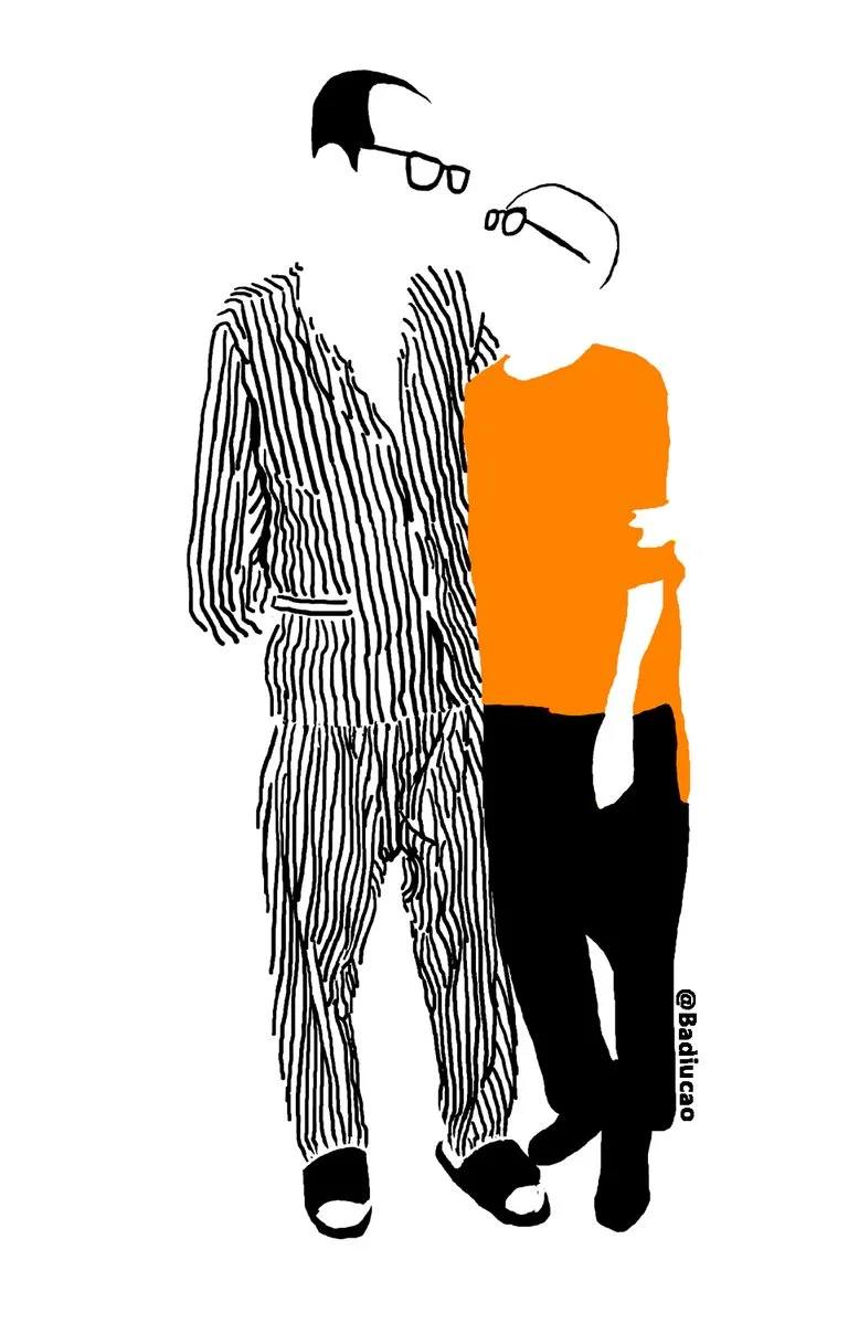 Liu Xiaobo and Liu Xia, cartoon by Badiucao