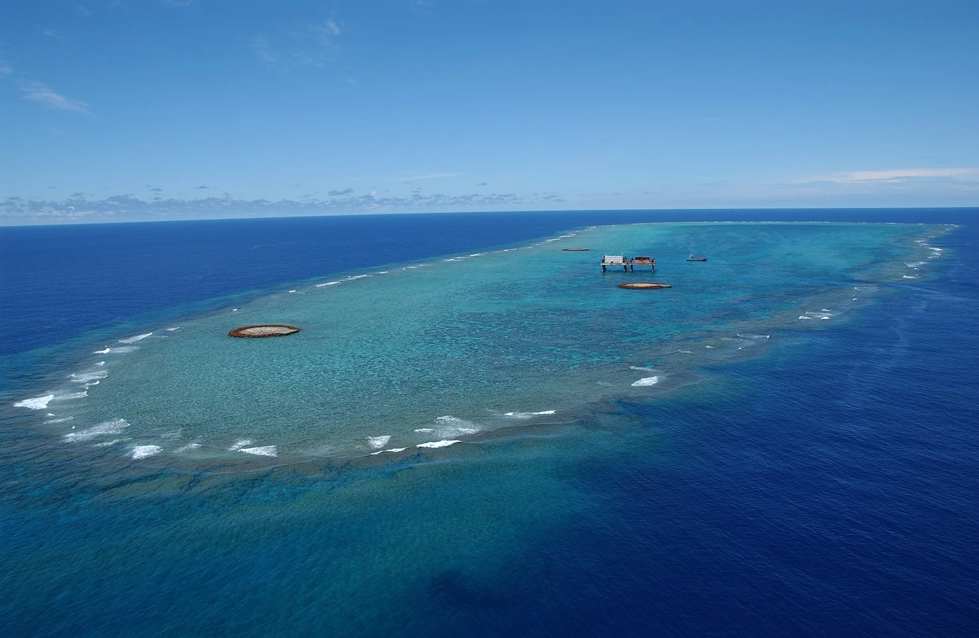 Aerial view of Okinotorishima, Japan. (source: 国土交通省関東地方整備局 , Japan)