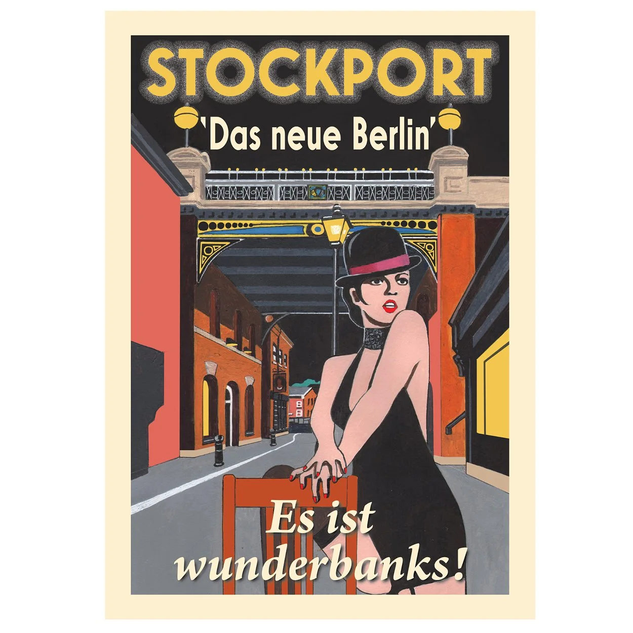 Stockport-Berlin poster, by Eric Jackson, Statement Artworks