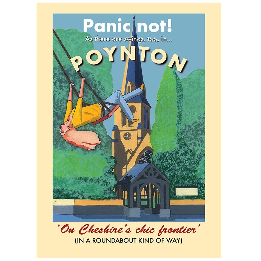 Poynton Swings poster (Blue), by Eric Jackson, Statement Artworks