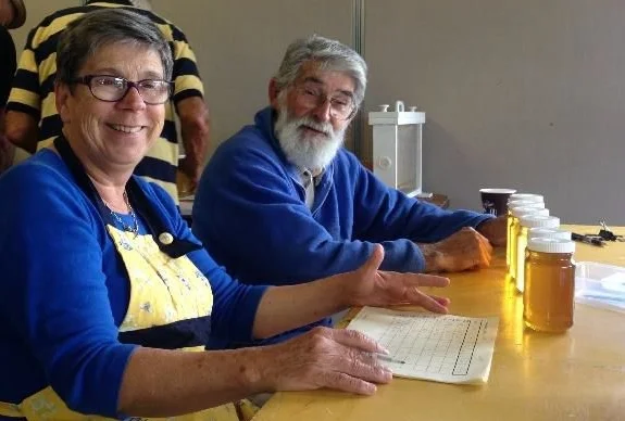 Janet and Geoff 0n Judging Duty
