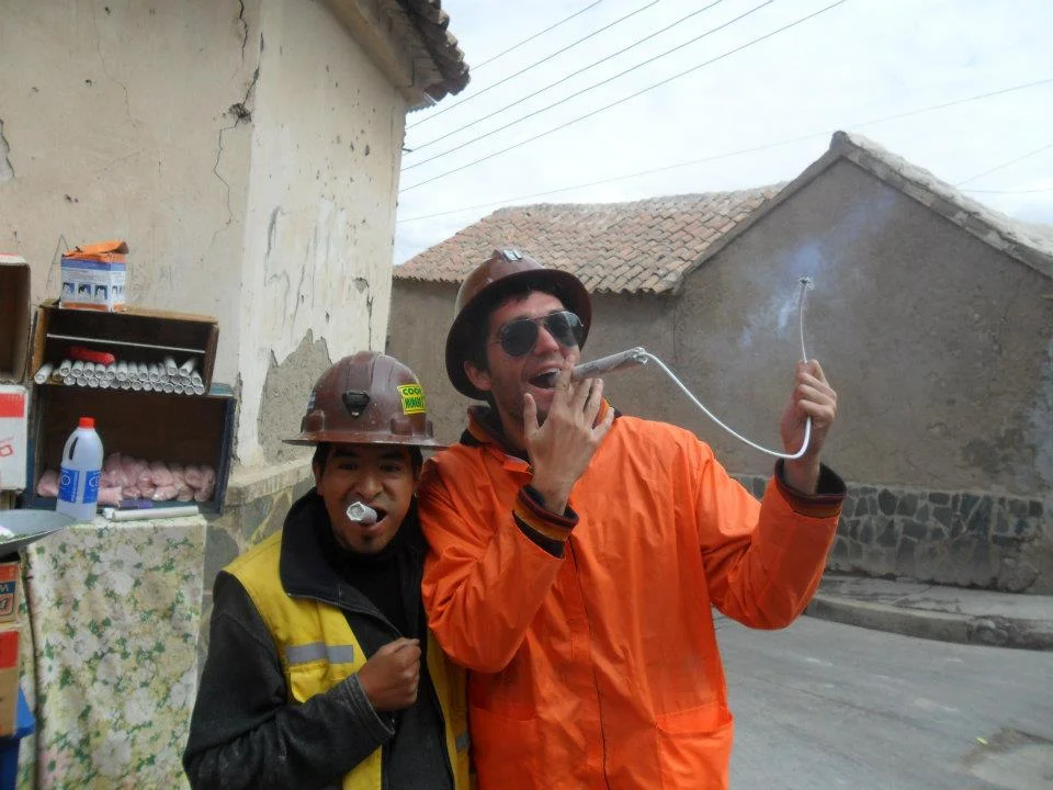 Our hostel owner and guide smoking some dynamite with me