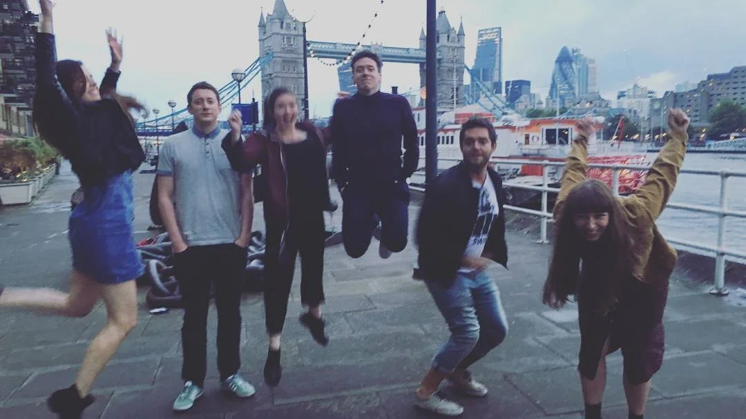 Synchronised jumping in London