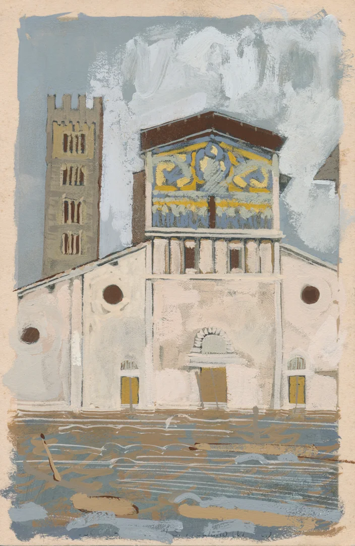 Basilica of San Frediano Exaggerated Inundation in Lucca • Based on imagery of Lucca's 1996 flood • 9 x 14cm • Available for purchase